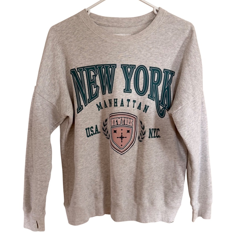 Abercrombie Kids New York Manhattan Graphic Sweatshirt Gray Size 15/16 XL